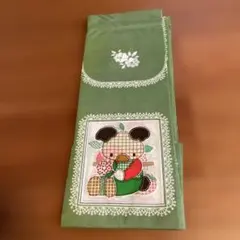 アンティークロングのれん　くま&カンガルー　みどり