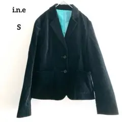 i.n.e インエ ベロア ジャケット ブラック 1 テーラード 黒 S