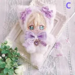 せん様専用自立(435) ぬい服 10cm 着ぐるみ ねこ スタイ付き