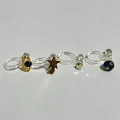 宇宙モチーフ ノンホールピアス