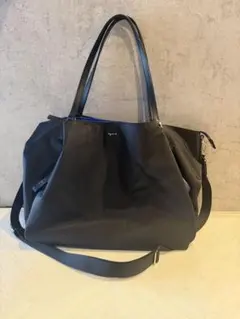 Agnes bアニエスベー　ナイロン ブラック トートバッグ