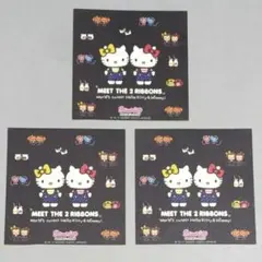 ハローキティ＆ミミィ MEET THE 2 RIBBONS カード切り抜き３枚