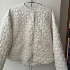 ZARA アイボリー キルティングジャケット M