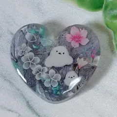 再販不可。マトリカリア♡ねこのおしり♡レジンヘアゴムブローチ