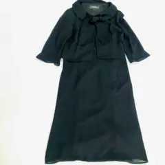 東京ソワール SOIR BENIR ボウタイ ワンピース 9号 洗える