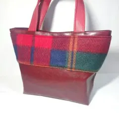 ミニトートバッグ☆赤☆チェック柄