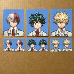 最強ジャンプ付録 顔写真風ステッカー 僕のヒーローアカデミア 爆豪勝己 轟 緑谷