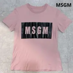 MSGM ロゴプリント Tシャツ Sサイズ ピンク レディース