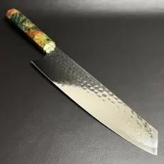 V金10号 67層 ダマスカス 柳刃 カービング ナイフ 炭素繊維＆金箔柄