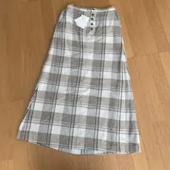 未使用　IENA ウール混チェック柄スカート