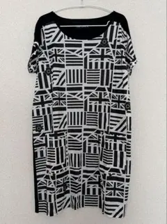 MARY QUANT ワンピース 総柄 モノトーン デイジー 美品 M