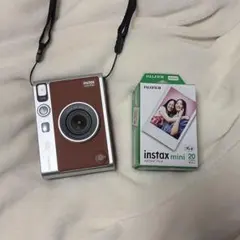 instax mini Evo ブラウン ケース付き