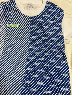 YONEX バドミントンシャツ 青/白 ストライプ