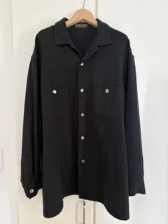 Y's for men オープンカラーシャツ 黒ウールのサムネイル