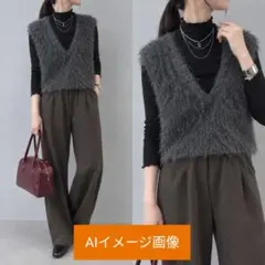 新品未使用★Te chichi（テチチ）「ロングラメシャギーベスト