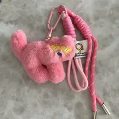 じゃらじゃらキーホルダー キーリング ピンク 小物 バッグチャーム 韓国