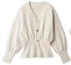 買特！値下！SNIDELスナイデル　ニットカーディガン バルーンスリーブ金ボタン