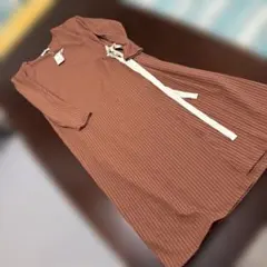 テラコッタ リブ編み ワンピース