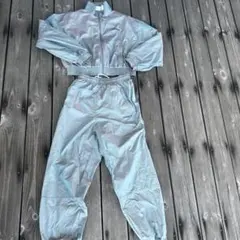 adidas プライムグリーン　ナイロンジャージセットアップ　レディースOT