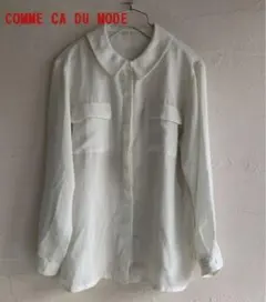 ◆COMME CA DU MODE　コムサデモード　比翼ブラウスシャツアイボリーのサムネイル