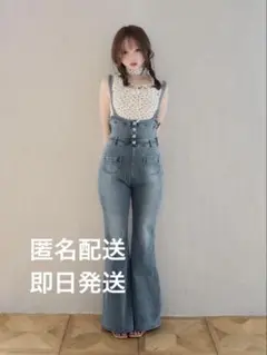 Heart hip denim allinone S ④