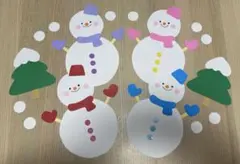 ラスト2点！大きめサイズの雪だるまの壁面飾り　スノーマン　冬　1月 2月 ⑨