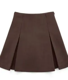 GRL インパン裏地付ボックスプリーツフレアミニスカート[mei41]