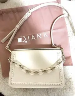新品未使用⭐︎DIANA キラキラクリアチェーンバッグ　アイボリー