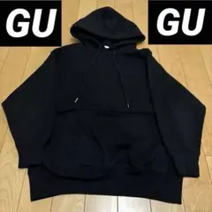 GU 黒 フード付きパーカー