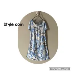 Style com 半袖 チュニック ブルー系 総柄11号のサムネイル