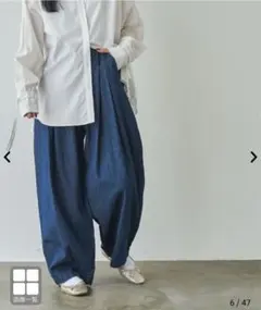 coen ランタンパンツ（WEB限定カラー） sizeL ネービーデニム