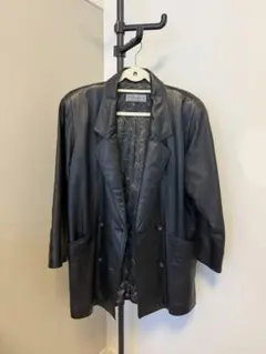 Aleania 裏地ペイズリー柄 ラムレザー コート ジャケット 羊革
