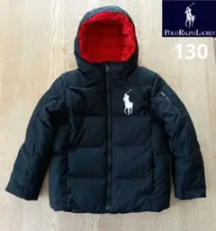 【美品】Ralph Lauren ビックポニーロゴ刺繍 ダウンジャケット 130