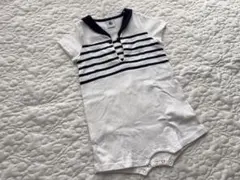 【プチバトー】ストライプロンパース　12m 74cm
