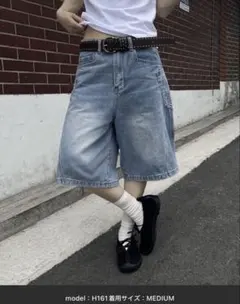 UNE MANSION ウォッシュドデニムサイドポケットバミューダハーフパンツ