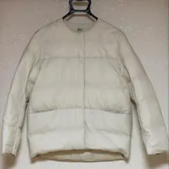 UNIQLO C クルーネック ダウンジャケット Sサイズ オフホワイト