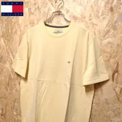 トミーヒルフィガー TOMMY HILFIGER 半袖Tシャツ ロゴ刺繍イエロー