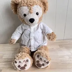 ベージュと茶色のぬいぐるみ 白いシャツ