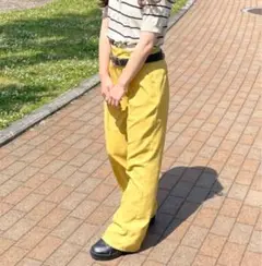 カラーフレアスラックスパンツ