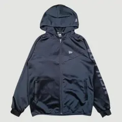 NEWERA 袖ロゴ ウォームアップジャケット パーカー ブラックLサイズ