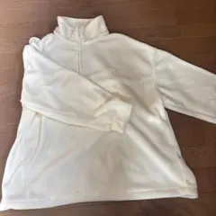 ハーフジップ フリース ジャケット ホワイト サイズXL 白色