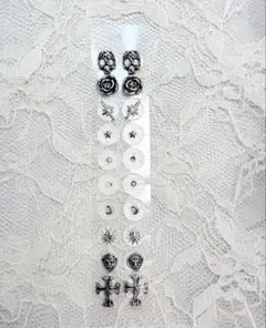 耳つぼジュエリー ダーク＆アンティークシルバー系 10粒