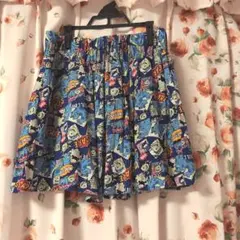 ディズニープリント ミニスカート 青