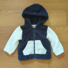 SHIPS KIDS フリースパーカー アウター　フーディネイビー 90