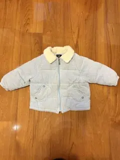 moimoln コート 水色コーデュロイジャケット（ボア襟）