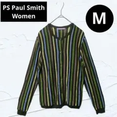 ❤美品❤PS ポールスミス マルチストライプ ニットカーディガン Mウール100