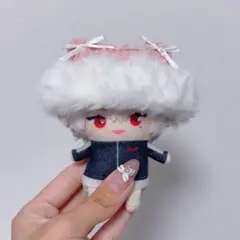【コーラルキラf】にじぱぺっと　ぬい帽子　ぬい服　ネコ耳　ニット帽 10cmぬい