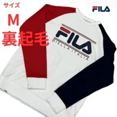 【FILA 】トレーナー Mサイズ ホワイト/レッド/ネイビー