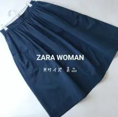 美品☆ZARA WOMAN ネイビー フレアスカート EUR M (L相当)のサムネイル