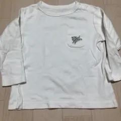 犬刺繍ポケット付き長袖カットソー